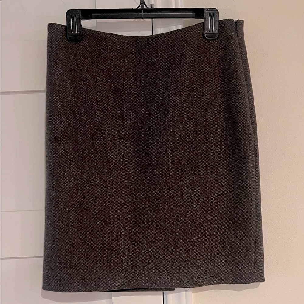 Theory Brown Houndstooth Pencil Skirt Cashmere Size 8 NWOT